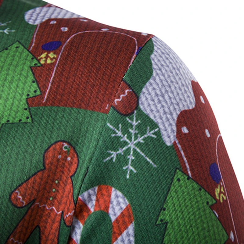 Модные рождественские футболки с 3D принтом Мужская Осенняя футболка длинным