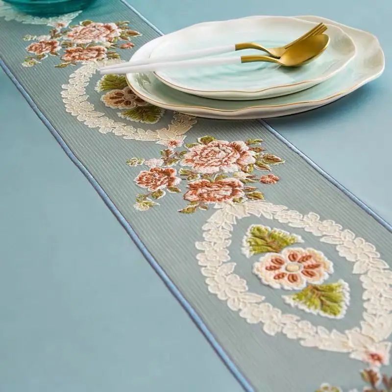 Современная овальная скатерть для обеденного стола из хлопка и полиэстера с