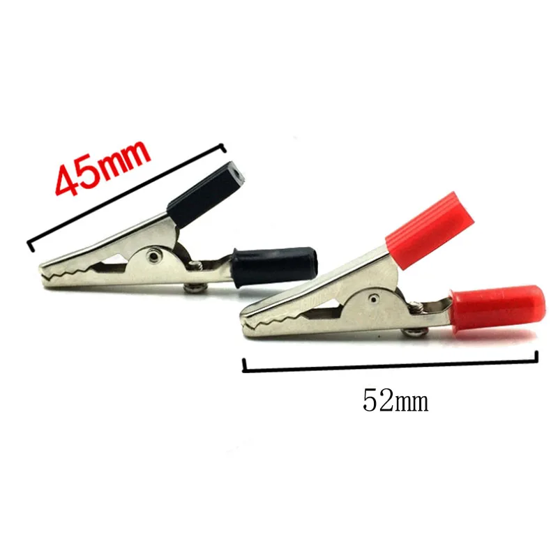 

50 piece Metal Alligator Clip 52mm Red Black Plastic PVC Iron Alligator Clip Electric Clip for Test Probe Instrument