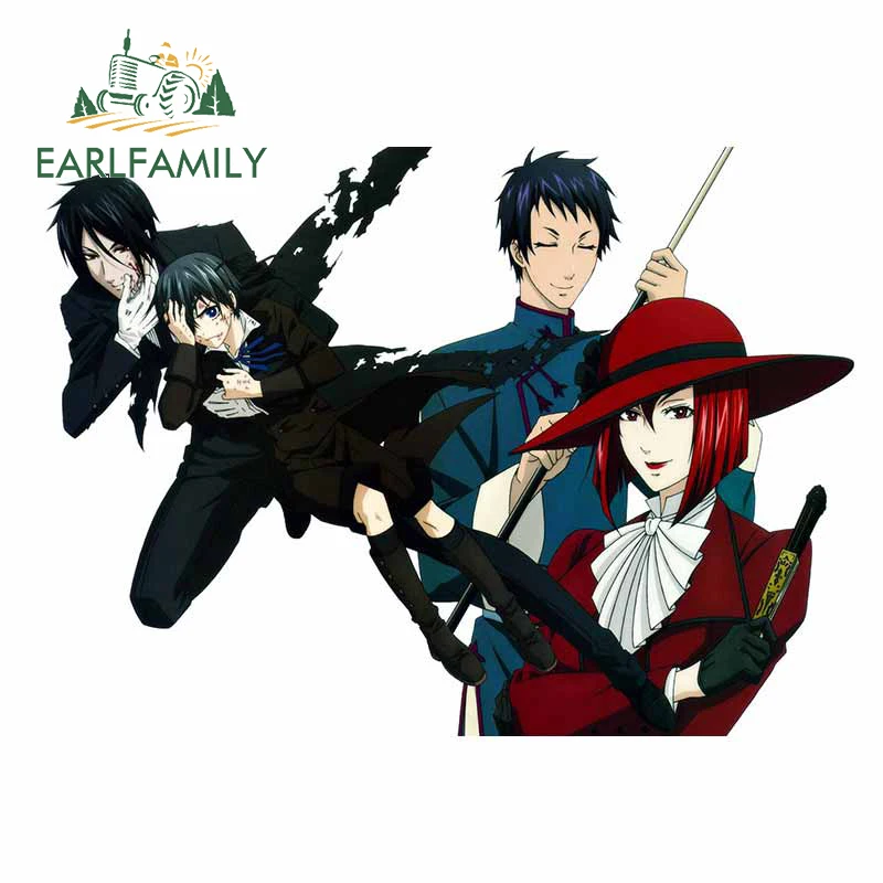 EARLFAMILY 13 см x 9,5 см для черного Батлера Себастьяна михаелиса небеса RV Переводные персональные аниме автомобильные наклейки виниловый материал графика