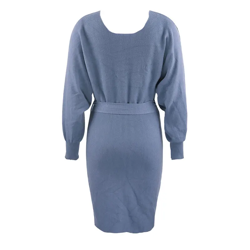 

KNOYEER Solid Long Sleeve Sexy Mini Dresses for Women Elegant Vintage Sashes V Neck Spring Autumn Vestido Casual Boho Short Robe