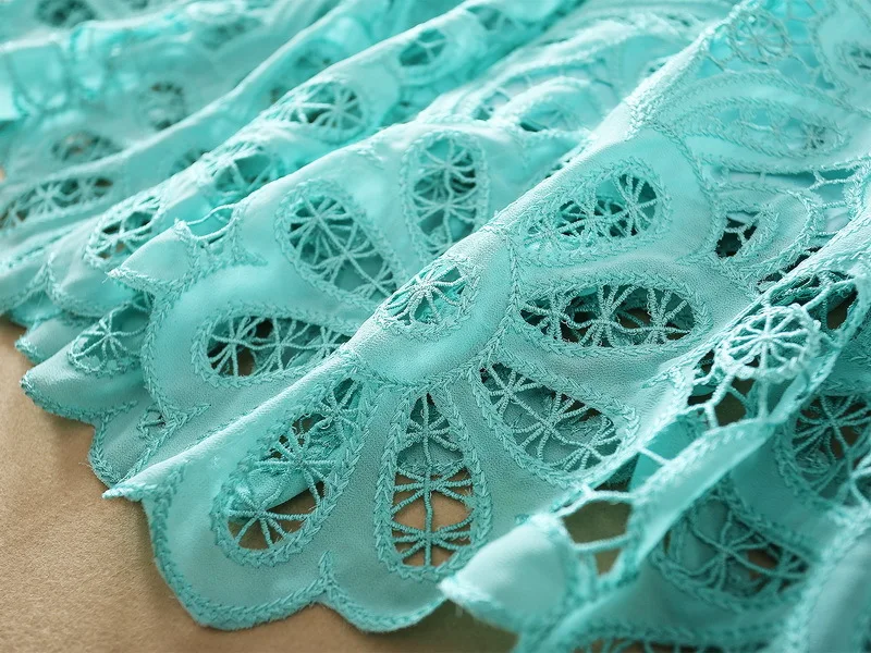 

Europe and the United States women's clothing New spring 2021 Short sleeve round collar hollowed out Fashionable dress