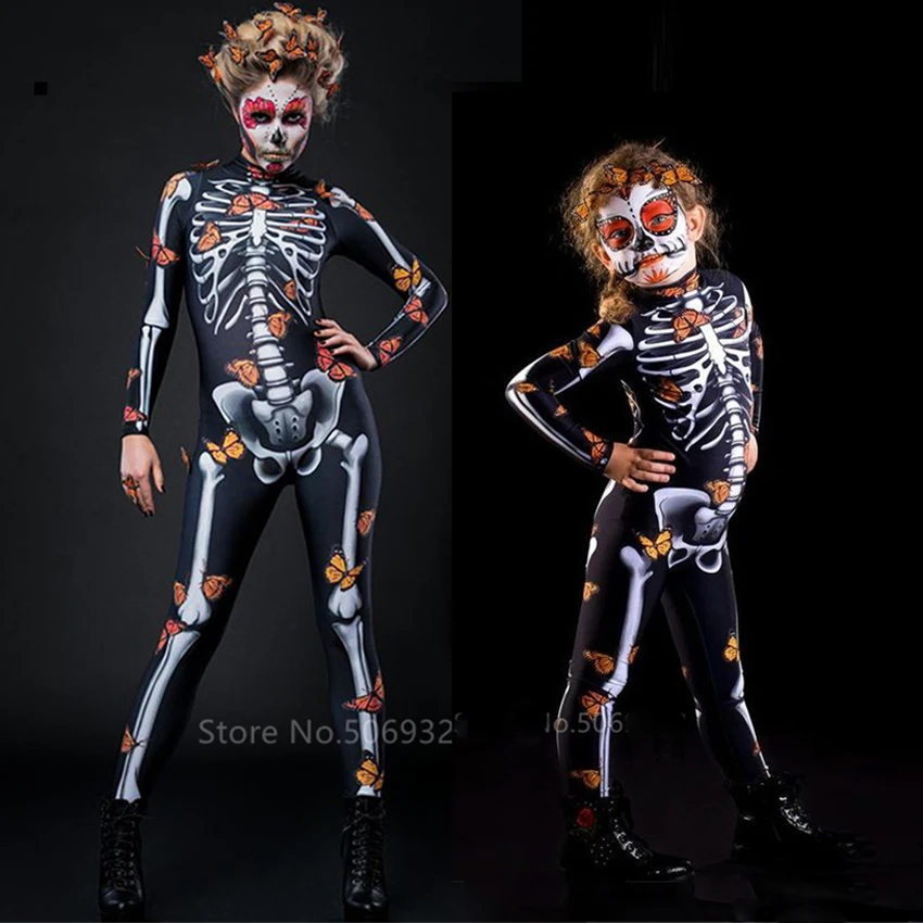 

Костюм женский на Хэллоуин, скелет, Бабочка, комбинезон призрак