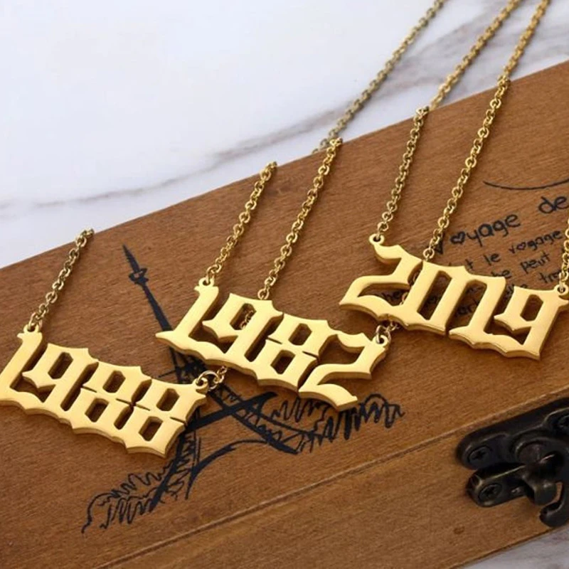 Персонализированное ожерелье-чокер из нержавеющей стали для первого дня