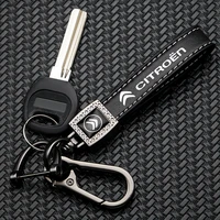 leather car keychain 360%c2%b0 metal rotating horseshoe buckle keyring gifts for volkswagen golf citroen vts c1 c3 c4 xsara berlingo