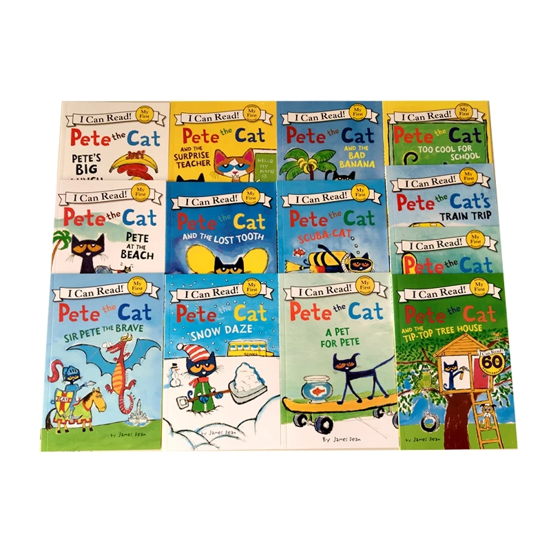 Juego de 19 libros/Set Pete the Cat, con im&aacute;genes cl&aacute;sicas en ingl&eacute;s, para leer mi primera lectura, 22,8x15,2 cm-0