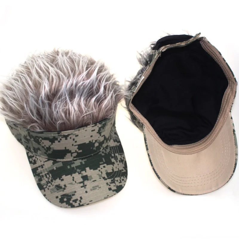 

Wig camouflage baseball cap Personality trend creative performance wig baseball cap ladies sunshade hip hop hat male