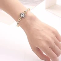 european fashion crystal gold silver chain bracelet female natural zircon rhinstone bracelets women lovers party jewelry gift