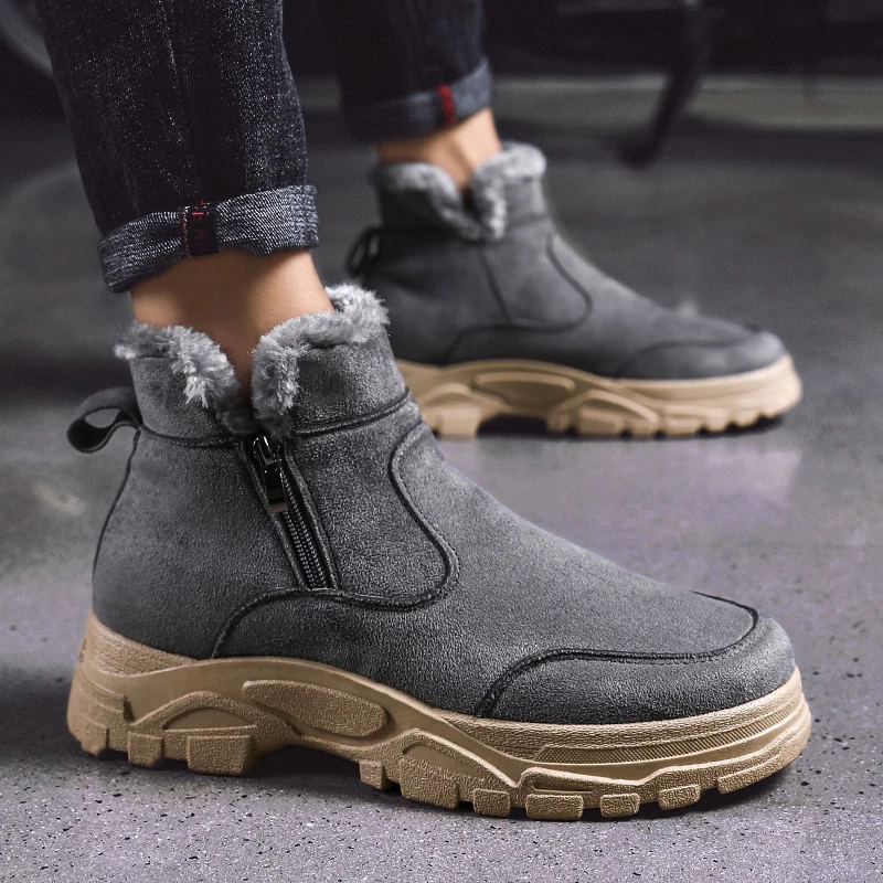 men shoes snow winter military chelsea boots black casual sneakers safety sports leather fashion ankle indestructible |