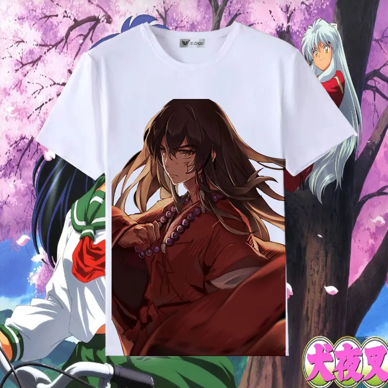 Inuyasha Косплей Футболка японское аниме инуяся Кикье Kouga с принтом летняя футболка