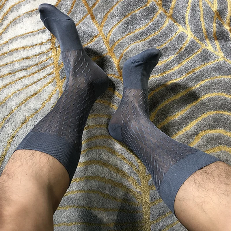 

Men's Socks Business Dress Socks Sexy Male Formal Dress Sexy Sheer Socks Business Men Wearing Ultra-thin Sexy Male Sheer Socks