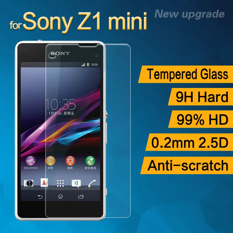 Закаленное защитное стекло для Sony Xperia Z1 Compact Mini D5503 M51w 0 26 мм|screen protector film|protector filmglass