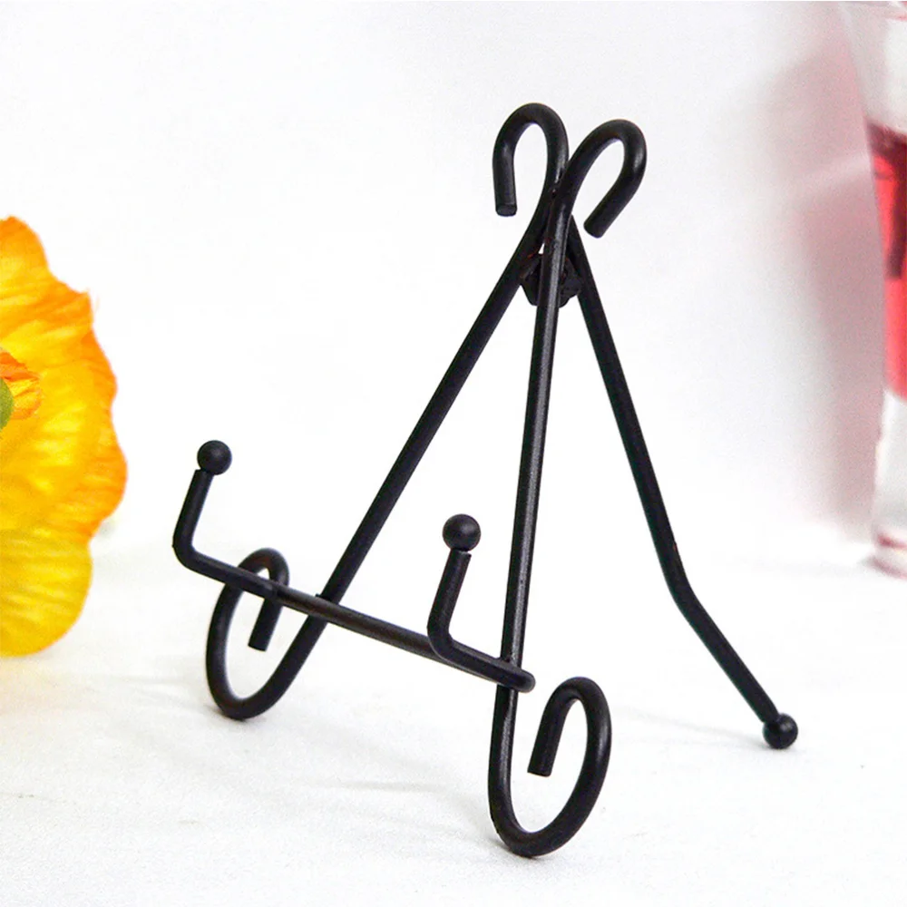 

Iron Art Vertical Shelf European Style Adjustable Display Stand Black Easel Plate for Photo Picture Albums Picture Frames Cookbo