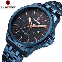 kademan watches mens 2021 fashion cool handsome gold watch men luxury quartz wristwatches life waterproof stainless steel strap