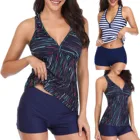 Принт, oem-услуги, Для женщин с длинным рукавом консервативный принт ремешками, танкини, набор из двух частей купальники купальные костюмы Для женщин 2021 в виде рыбьей чешуи Большие размеры