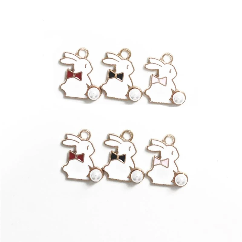 

Mixed 10pcs Enamel Knot Rabbit Animals Charms Pendants Handmade Earrings Neacklace Charm Crafting Jewelry Making