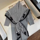 2022 шелковые шарфы 90 см * 90 см, женская модная шаль с принтом, Женский шифоновый платок, шарф, популярный пляжный квадратный головной платок