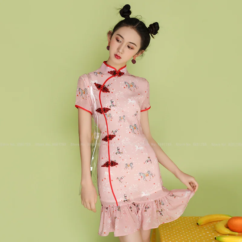 Платье женское облегающее с цветочным принтом в Корейском стиле | Тематическая