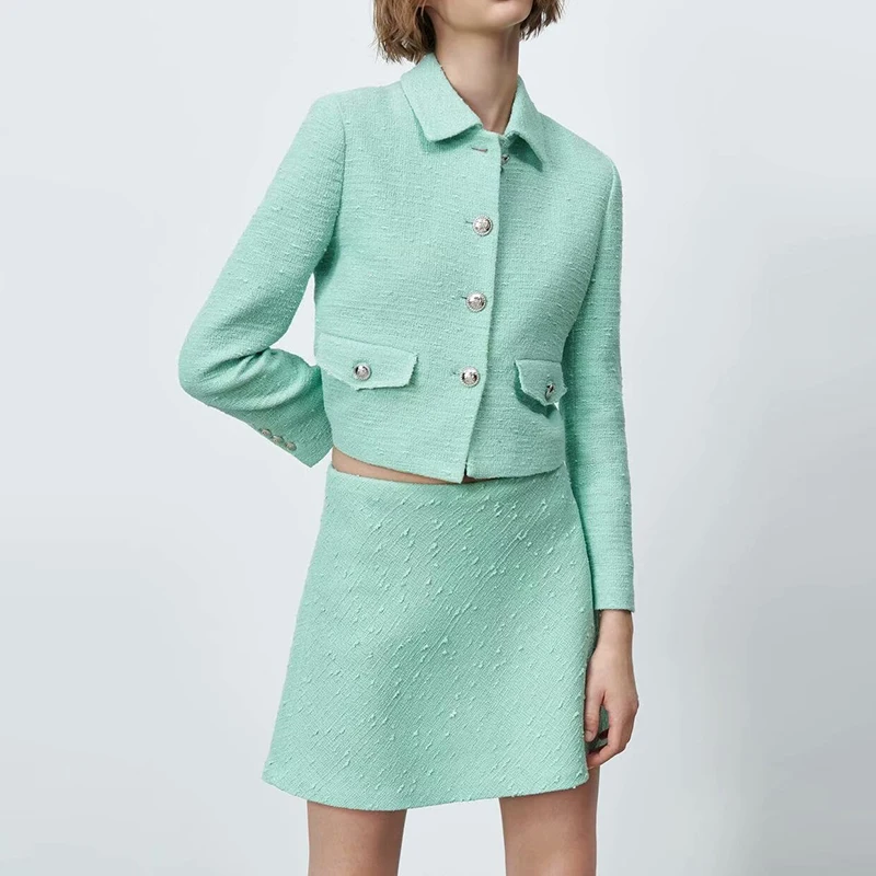 

Za Suits office women suit 2-piece suit 2021 new fashion simple short skirt suits casual chic street elegant young women suit