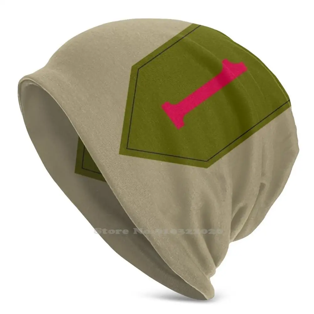 

1St Infantry Division " The Big Red One " United States Army Stretch Knit Beanies Autumn Winter Hats For Man Woman Child Teens