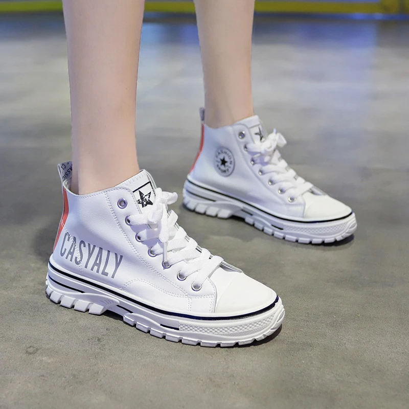Повседневная обувь Женские высокие кроссовки Цвет белый черный Кроссовки на