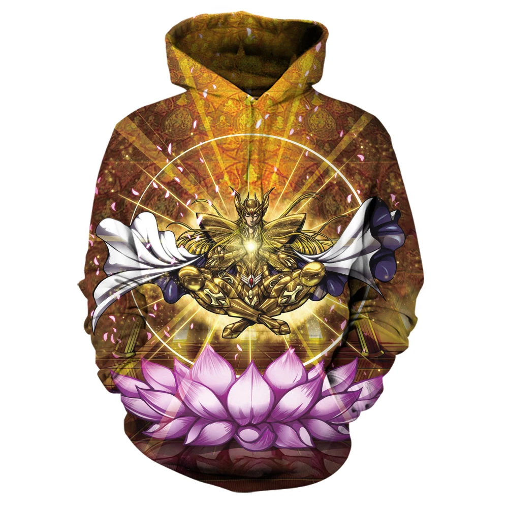 

Мужская Летняя Толстовка в горошек Saint Seiya, красная уличная толстовка с рукавами-воланами в стиле аниме на лето 2021