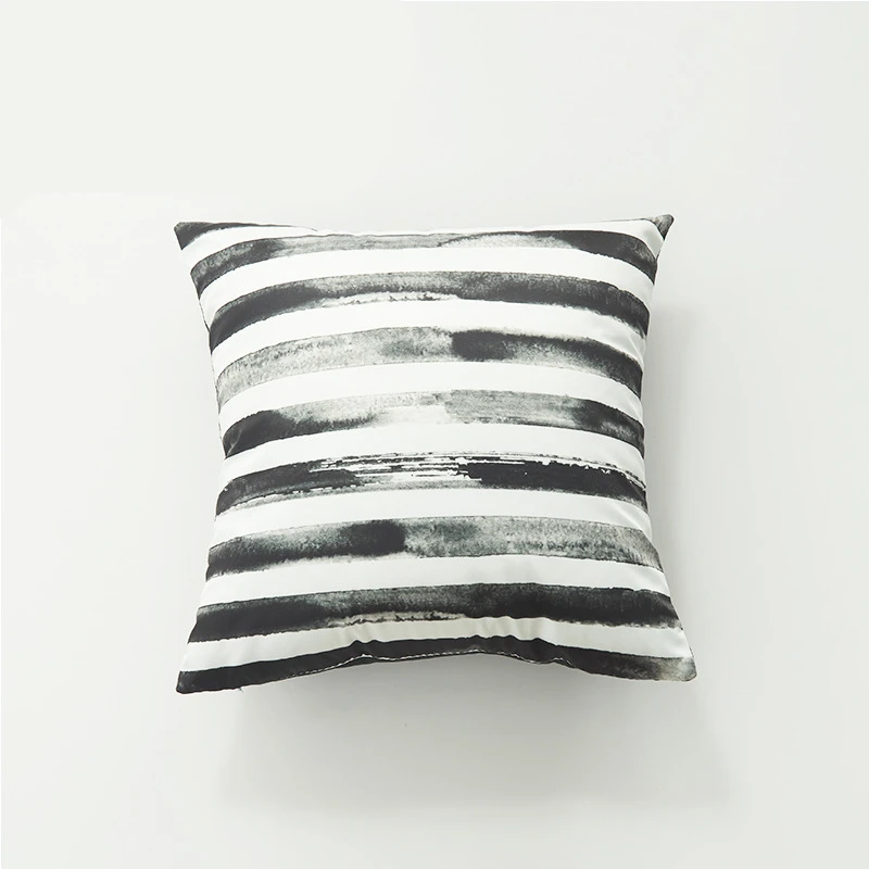 2020 атласная шелковая наволочка черная белая Скандинавская Геометрическая