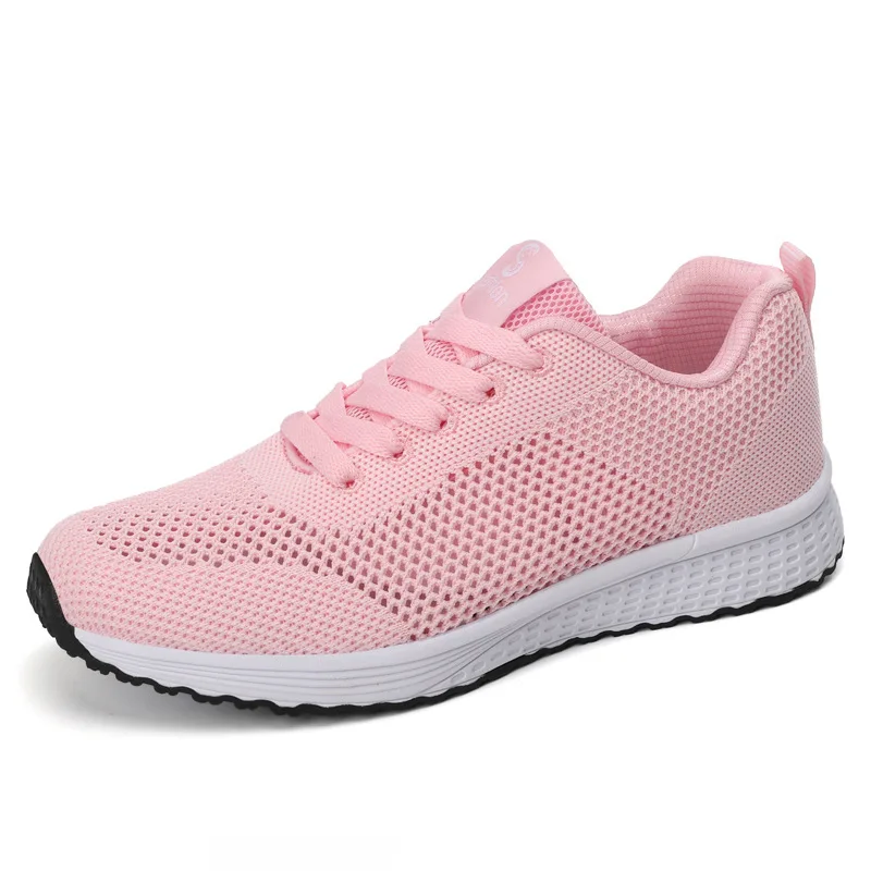 

2021 New Women Casual Shoes Woven Breathable Women Sneakers Walking Mesh Lace Up Flat Shoes Sneakers Women Tenis Feminino