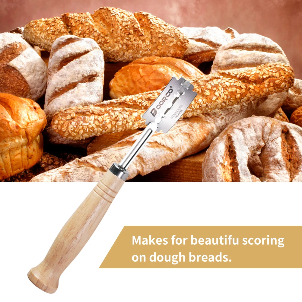 Изогнутый резак для хлеба с деревянной ручкой инструмент резки сменный скребок |