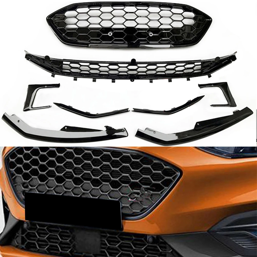 Передняя решетка бампера Верхняя Нижняя подходит для Ford Focus 2019|Гоночные решетки| |