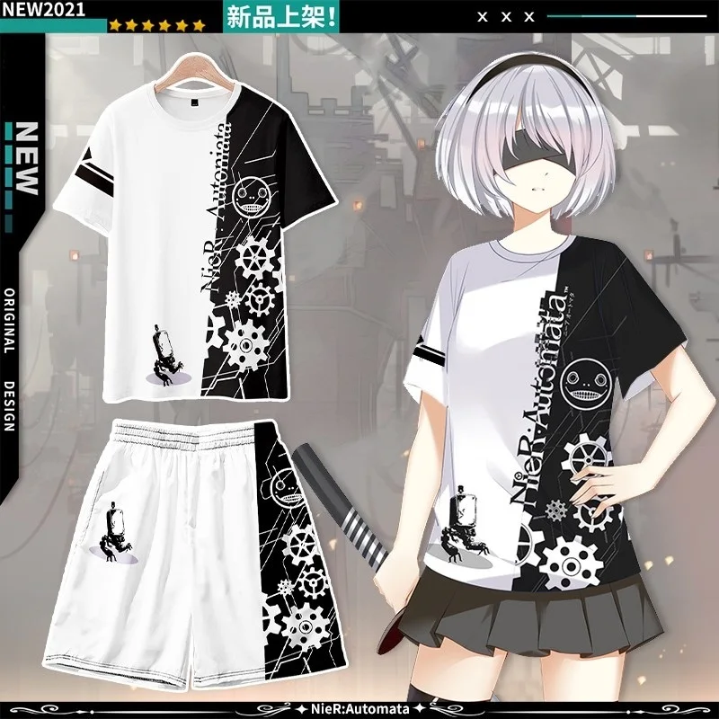 

Костюм для косплея из аниме NieR Automata 2B YoRHa No. 2 Тип B 9S YoRHa No. 9 Тип S, японское кимоно, кардиган, рубашка, хаори Оби, одежда