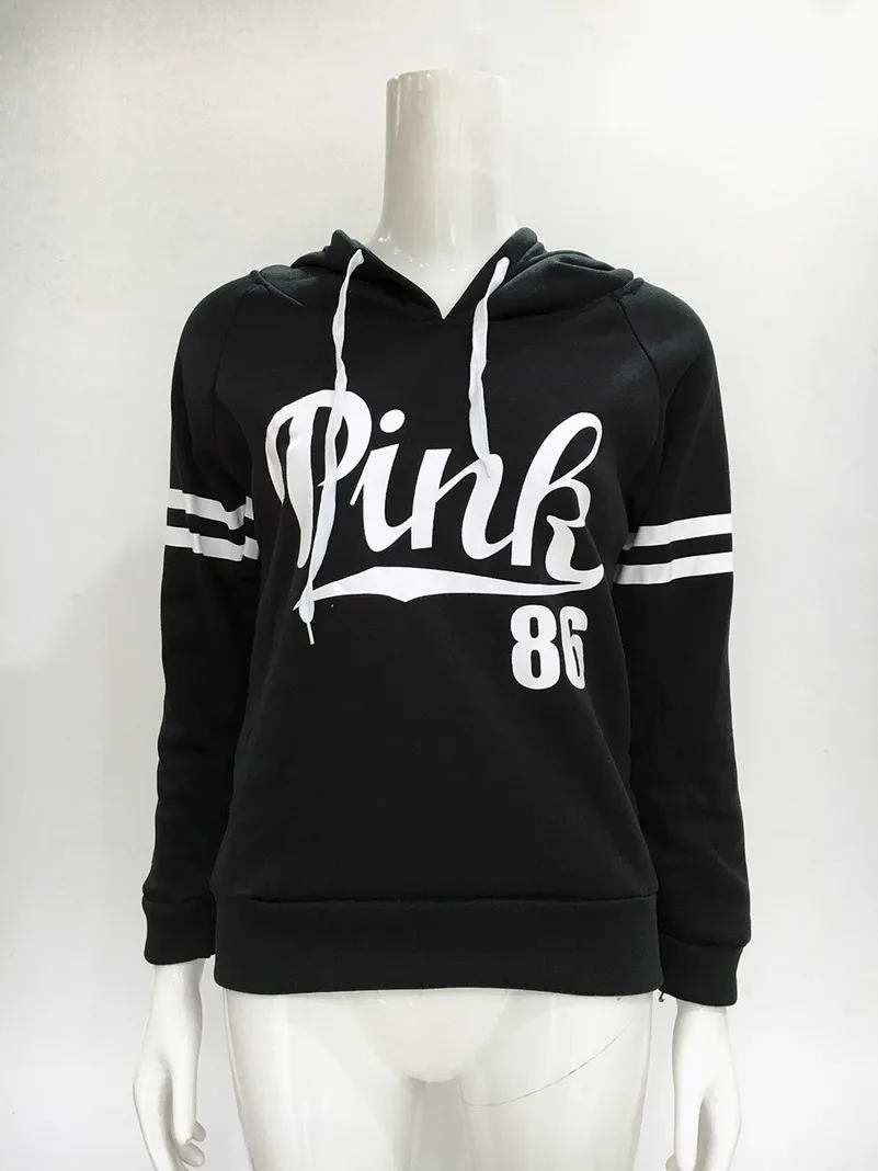 Pink Letter Hoodies Sweatshirts EuropeTops 2022 Women Casual Kawaii Harajuku Kpop Sweat Punk For Girls Clothing Korean