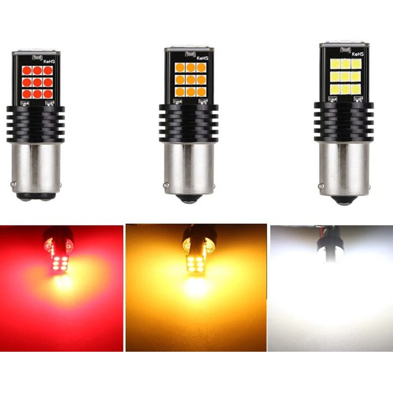 2x S25 1157 P21/5W BAY15D 1156 BA15S P21W светодиодные лампы s Canbus автомобильные 3030 24SMD указатели