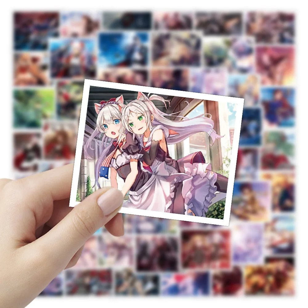 

52PCS Azur Lane Stickers Kawaii Anime Cartoon Sexy Decal For Kid PVC Laptop Phone Case Stationery Planner Scrapbook Skateboard