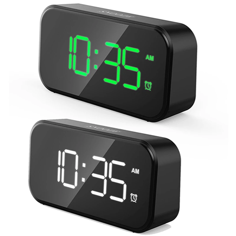 

LED Multifunctional Mirror Clock Digital Alarm Snooze Display Time Night Light Table Desktop Office Home Fashion Decoration