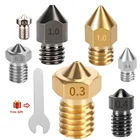 Сопла MEGA MK8 E3D из закаленной сталилатунинержавеющей сталититанового сплава, резьба М6, нить 1,75 мм, 0,2 мм-1,0 мм, нить для 3D-принтеров