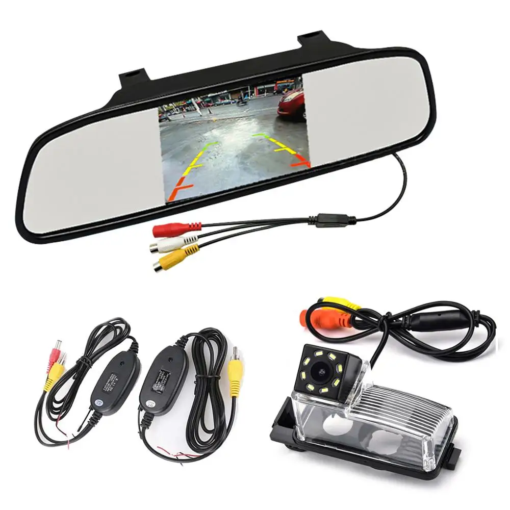Автомобильный монитор + 2 4G беспроводная CCD светодиодный камера заднего вида с