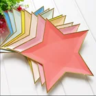 Одноразовая посуда, свадебное украшение, 8 шт.1 упаковка, однотонный бумажный поднос с пятиконечными звездами, украшения для дня рождения, для детей