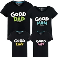 matching clothes mom and daughter t shirt summer baby mother father son short sleeve print tee kid costume look family