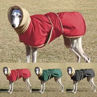 winter warm dog clothes waterproof thick dog jacket clothing red black dog coat with leash hole for medium large dogs greyhound