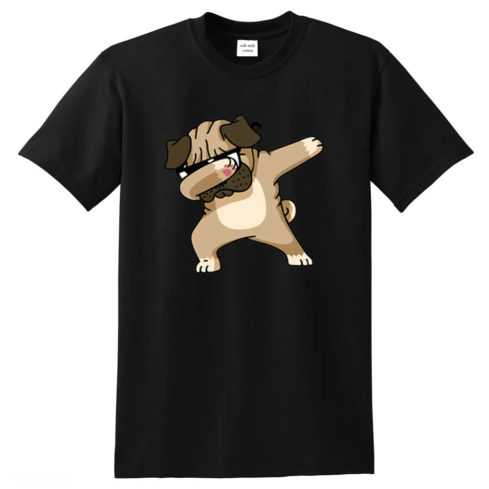 

Kohpweran Funny Dabbing Pug Printed Pattern Men Summer T-Shirt Men's Tops Short Sleeve Casual T Shirts Cartoon Hipster Tees