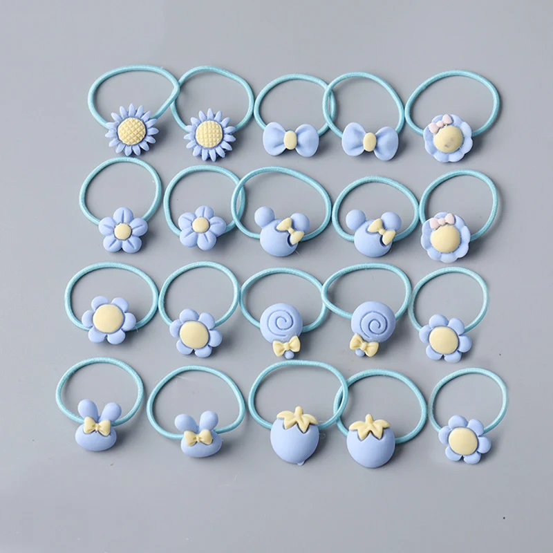 20pcs-4 10/20 корень детский головной убор кольцо для волос Корейская версия украшение для волос с героями мультфильмов девушка резинка милые аксессуары для волос - Цвет: 20pcs-4