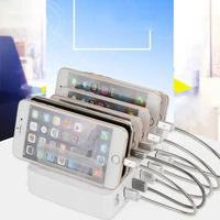 smart usb charger quick charging station dock 6 port 2 4a mobile phone tablets multiple devices organizer desktop stand for e56b