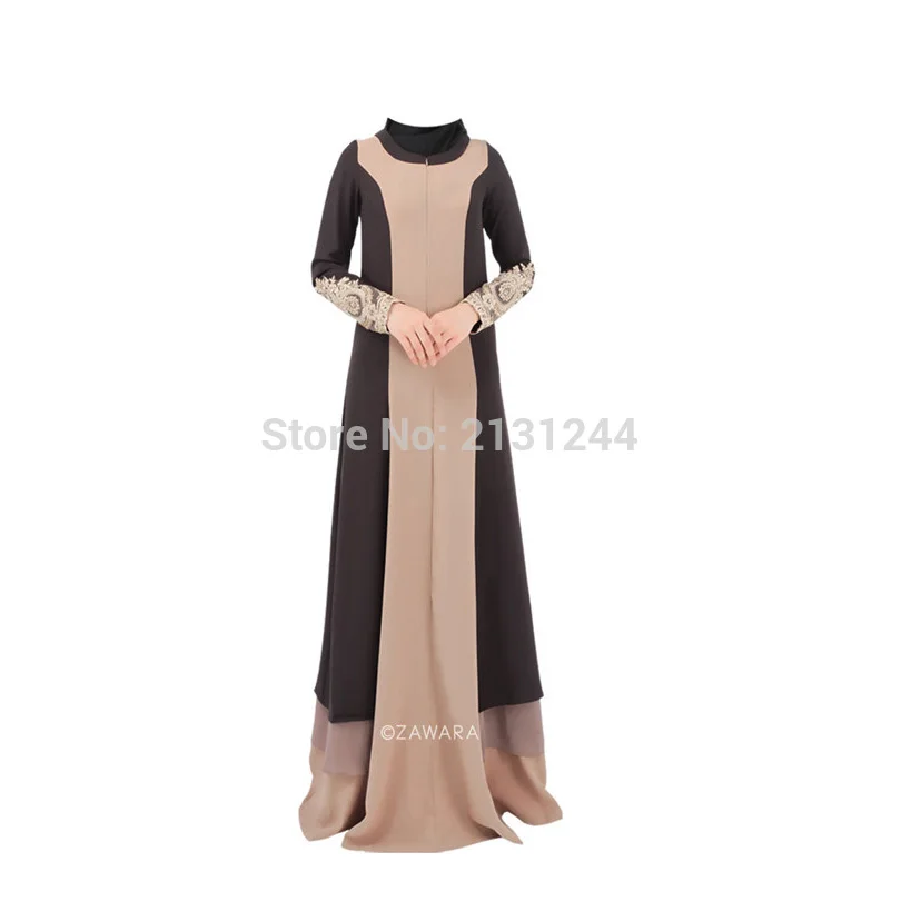 Аппликации исламское платье шифон Турецкая женская одежда абайя для Черная
