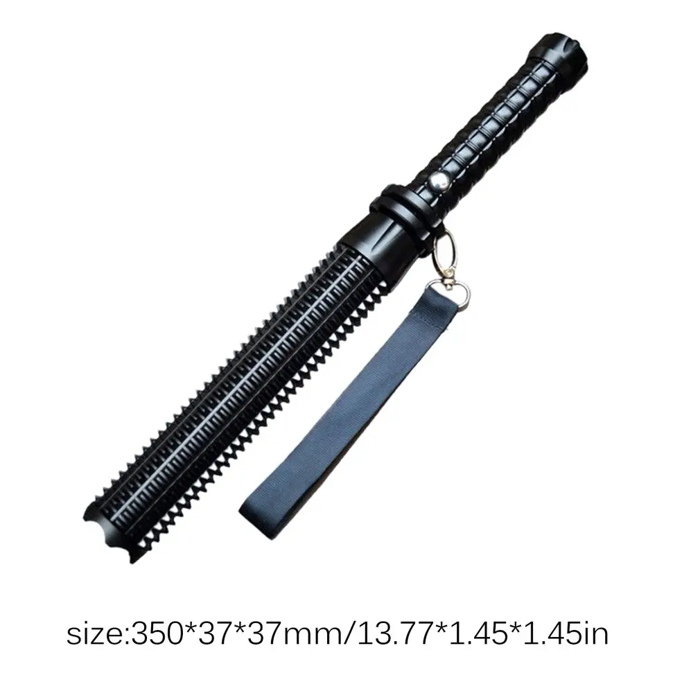 

Telescopic LED Flashlight Torch Waterproof Zoomable 3 Modes LED Lamp Long Bat Self-defense Safety Hammer for Patrol Work