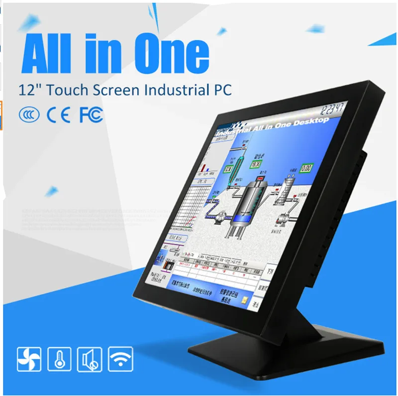 Touch screen 10.4 Inch Mini pc fanless industrial panel pc with Embedded Win 10 OS