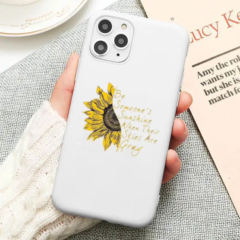 

Sunflower sunshine flowers Phone Case Candy Color for iPhone 6 6S 7 8 11 12 XS X SE 2020 XR mini pro Plus MAX funda