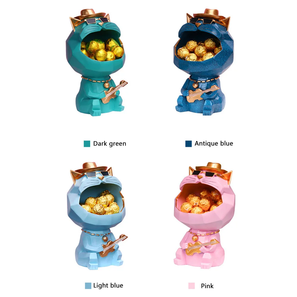 Стильный фигурка кошки домашнего украшения коробка для хранения смолы Искусство