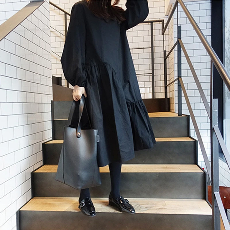 Женское асимметричное платье VGH повседневное свободное с круглым вырезом и