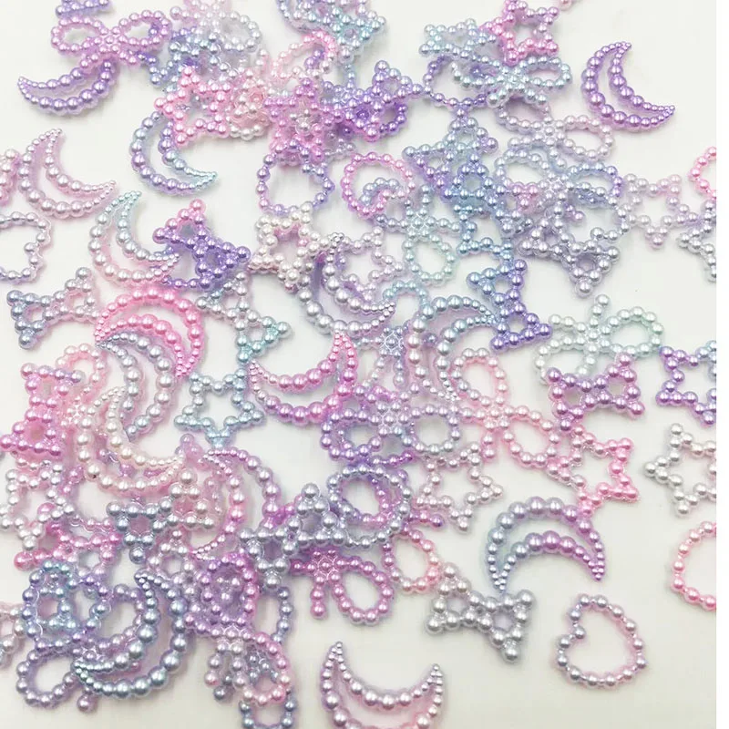 50 шт. фиолетовый из пластика ABS имитация полукруглый с бантом и цветочным